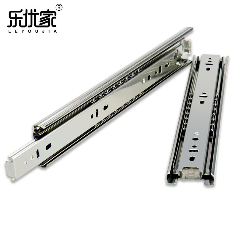 Le Youjia three-section slide rail wholesale stainless steel drawer slide rail extended cold rolled steel rail three-section rail accessories