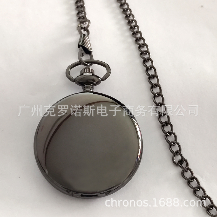 Fashion UP black silver gold glossy retro antique pocket watch manufacturers large 4.5cm gift pocket watch waist chain