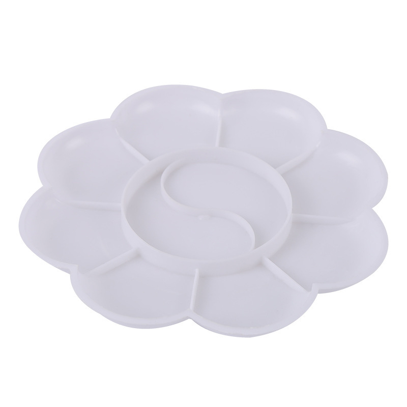 Large plum plate medium palette transparent pigment plate children's palette plum-shaped small size palette