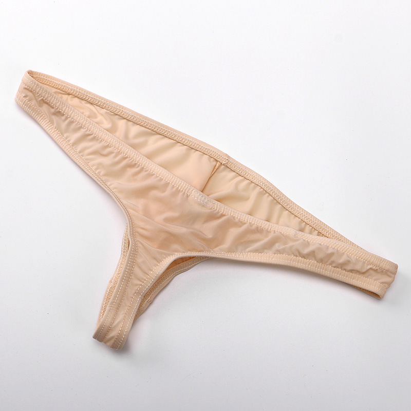 New Men's T-shaped Underwear Ice Silk Transparent Low-waisted Sports G-pants U-convex T-shaped Underwear Breathable Low-waisted Korean-style Pants