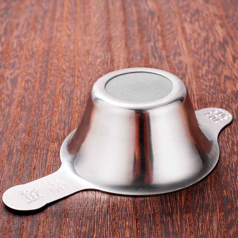 Factory wholesale stainless steel binaural tea drain thickened duckbill tea filter 304 gauze tea ceremony filter bracket wholesale