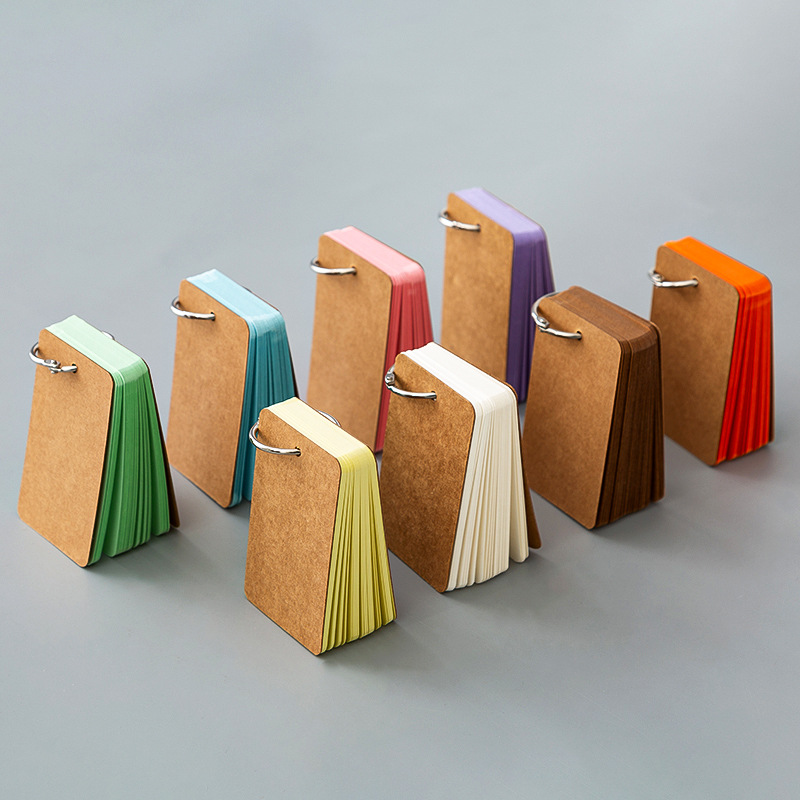 Универсальная DIY цветная карточка с кольцевым креплением, пустая карточка для записей с английскими словами