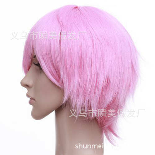 Manufacturer Supply Anime Wig Men's Short Hair Small Forehead Wholesale Spot Wholesale Men's Hair Wig Short Hair Top