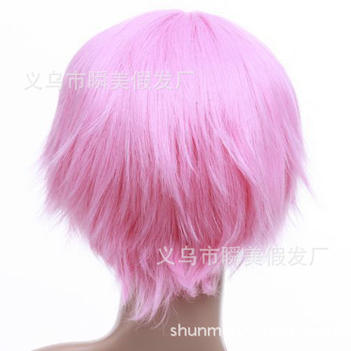 Manufacturer Supply Anime Wig Men's Short Hair Small Forehead Wholesale Spot Wholesale Men's Hair Wig Short Hair Top