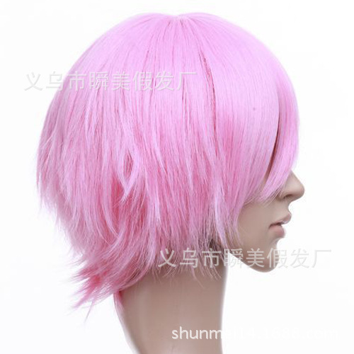 Manufacturer Supply Anime Wig Men's Short Hair Small Forehead Wholesale Spot Wholesale Men's Hair Wig Short Hair Top