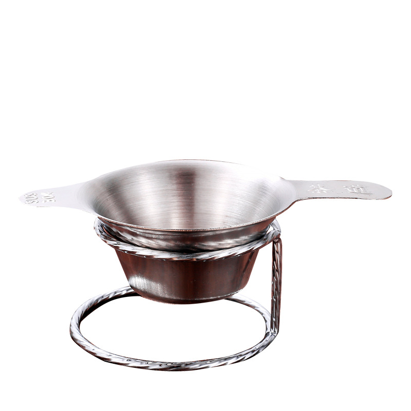 Factory wholesale stainless steel binaural tea drain thickened duckbill tea filter 304 gauze tea ceremony filter bracket wholesale