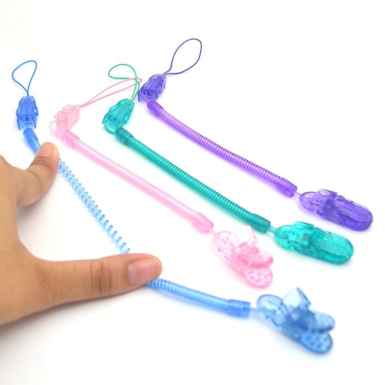 Pacifier anti-drop chain can be stretched long spring gum bite chain nipple clip retractable anti-drop chain