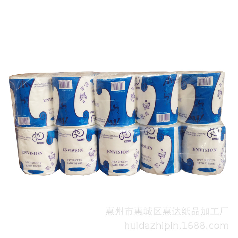 Cross-border toilet paper export roll paper towel version English packaging native pulp core roll paper towel toilet paper wholesale