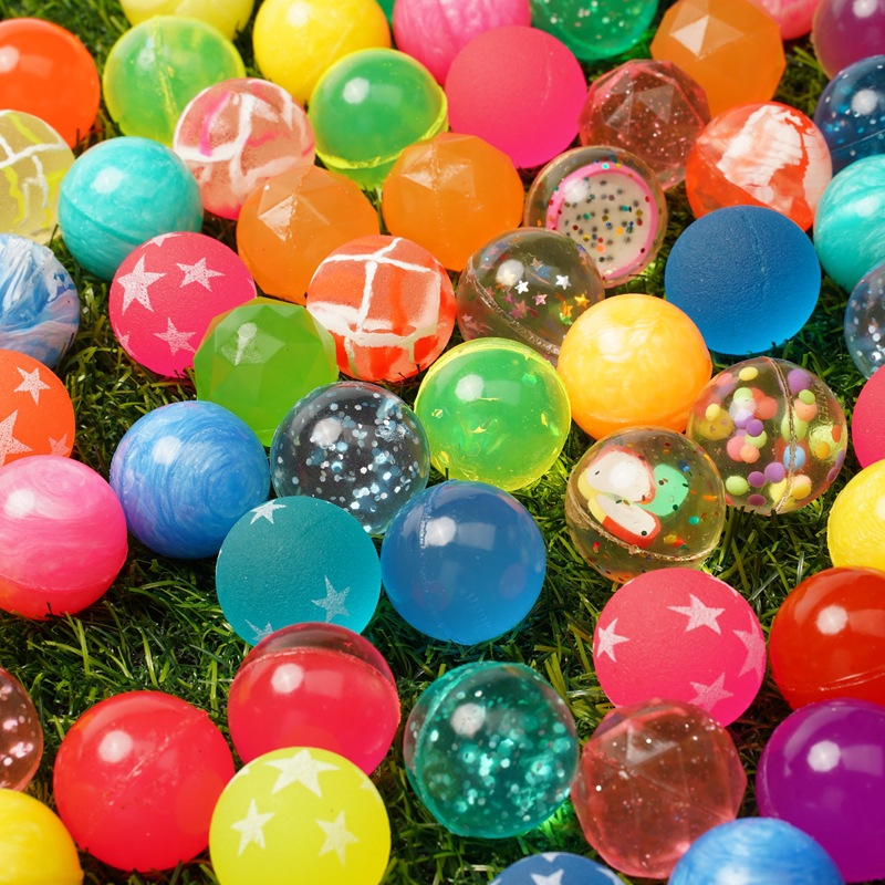 27мм смешанный твердый отскакивающий мяч цветной рай полностью прозрачный плавающий резиновый отскакивающий мяч детская игрушка