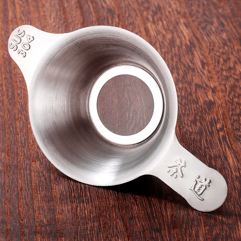 Factory wholesale stainless steel binaural tea drain thickened duckbill tea filter 304 gauze tea ceremony filter bracket wholesale
