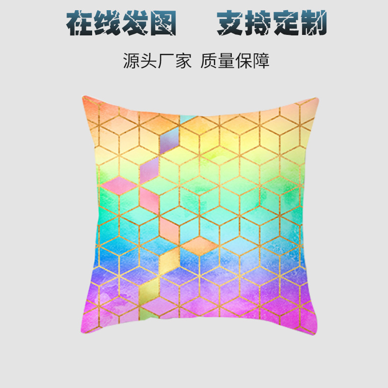 Cross-Border Amazon Temu Home Waterproof Pillow Sofa Pillow Case Cushion Cover Pillow Case Waist Pillow Hotel