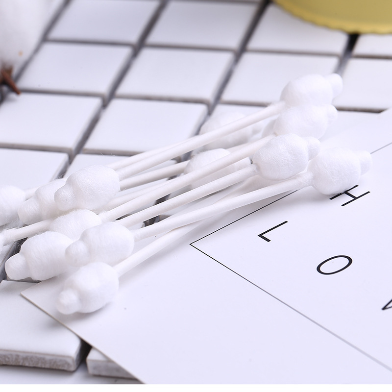 Aidai light industry cotton swab manufacturer 56 round barrel gourd head paper stick cotton swab Big Head cotton swab baby cotton swab