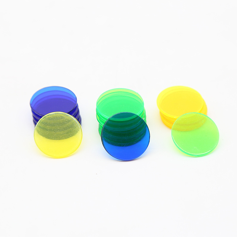 Chip plastic game coin round card blank solid color wafer color light plate chip coin translucent small sequins