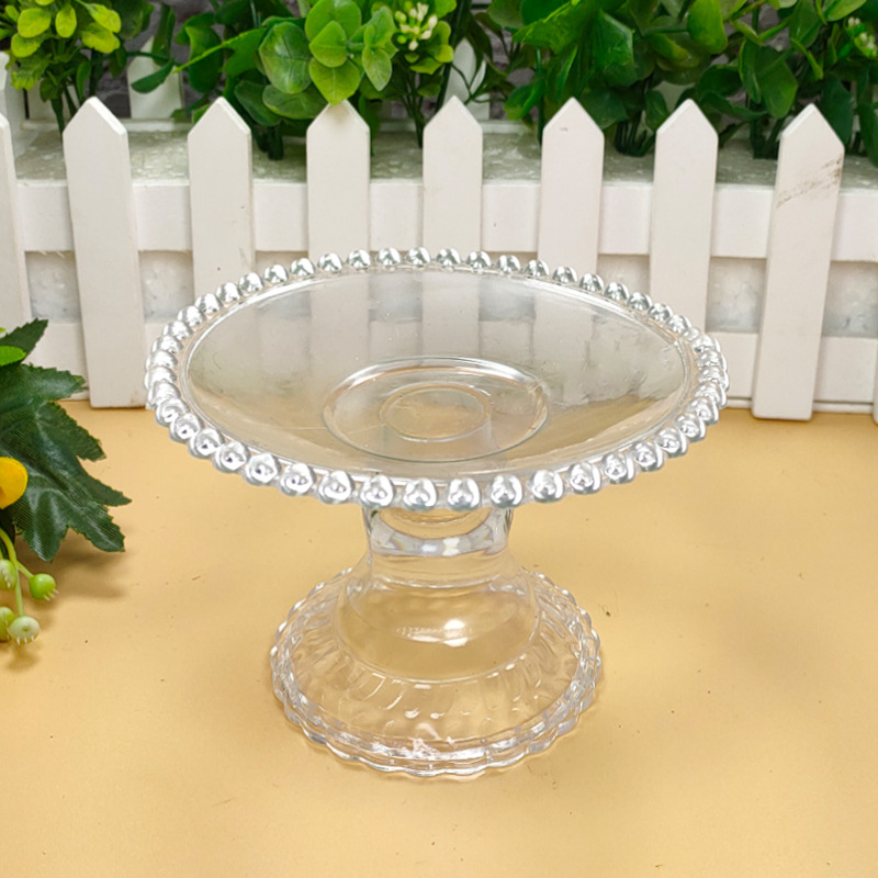 Cross-border supply of European-style plastic transparent cake tray dessert pastry tray venue pastry ornaments factory outlet