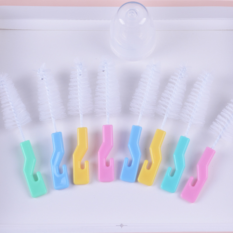 Bottle Brush Accessories Baby Bottle Brush/Nipple Brush with Hook Cleaning Small Nipple Brush Factory Straight Hair