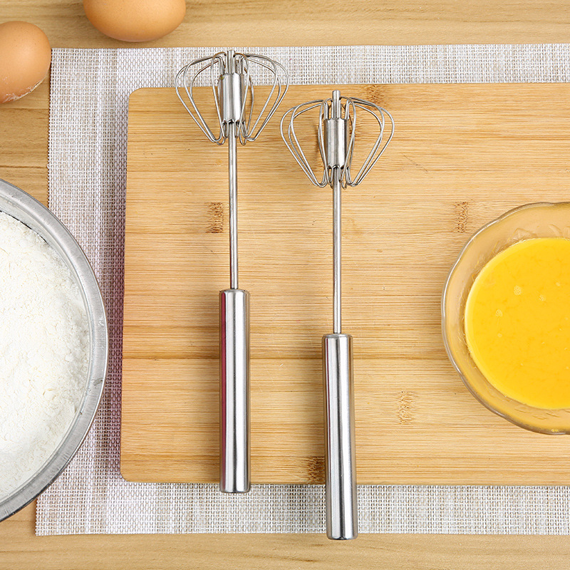 Stainless Steel Semi-Automatic Egg Beater Cream Whipping Stick Household Push-Type Rotating Egg Beater Manufacturer