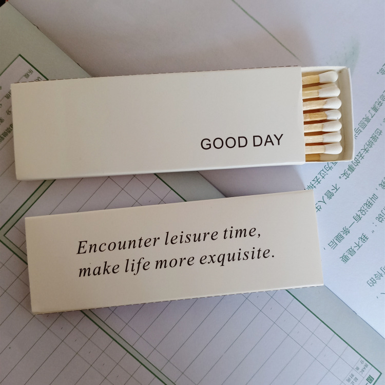 Spot scented candle long rod match lengthened 10cm cigar black and white head lettering cake room baking match box