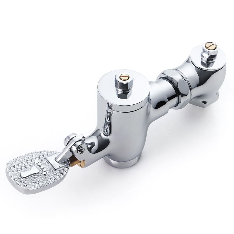 Kangquan copper body flush valve horizontal pedal flush valve toilet self-closing stool flushing squatting pit delay telescopic valve