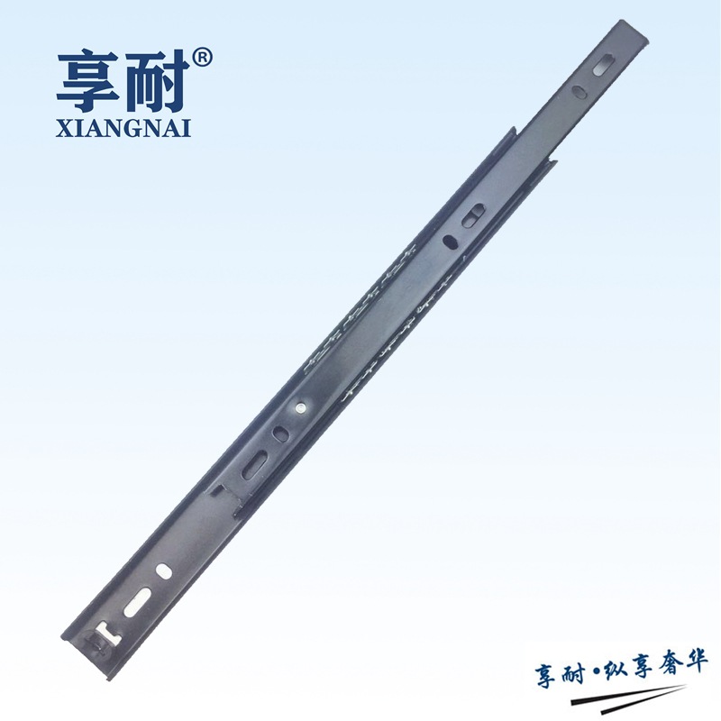 Factory direct supply 27 wide two-section steel ball slide slide mute drawer two-fold rail cabinet high-quality sliding guide