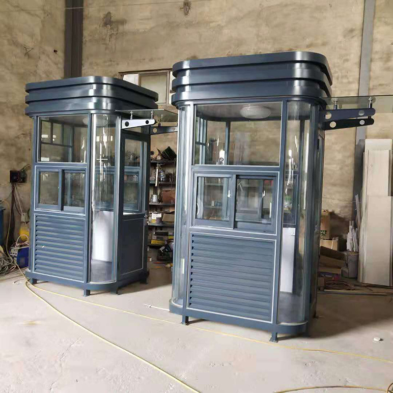 Metal Steel Structure Guard Pavilion Fluorocarbon Lacquer Guard Pavilion Rounded Corner Metal Guard Pavilion Duty Pavilion Parking Lot Toll Booth