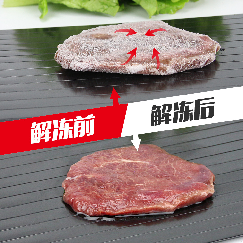 Cross-Border Amazon Steak Thawing Board Creative Kitchen Supplies Aluminum Quick Defrost Tray with Water Box Manufacturer
