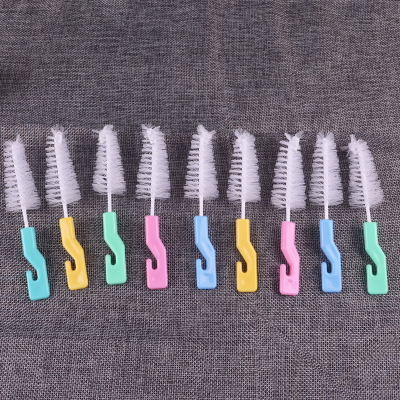 Bottle Brush Accessories Baby Bottle Brush/Nipple Brush with Hook Cleaning Small Nipple Brush Factory Straight Hair