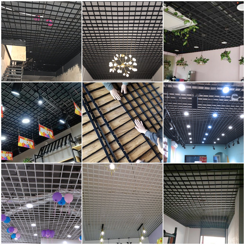 Aluminum Grille Ceiling Material Self-loading Plastic Aluminum Alloy Ceiling Iron Grille Grid Grid Grape Rack Grille Ceiling