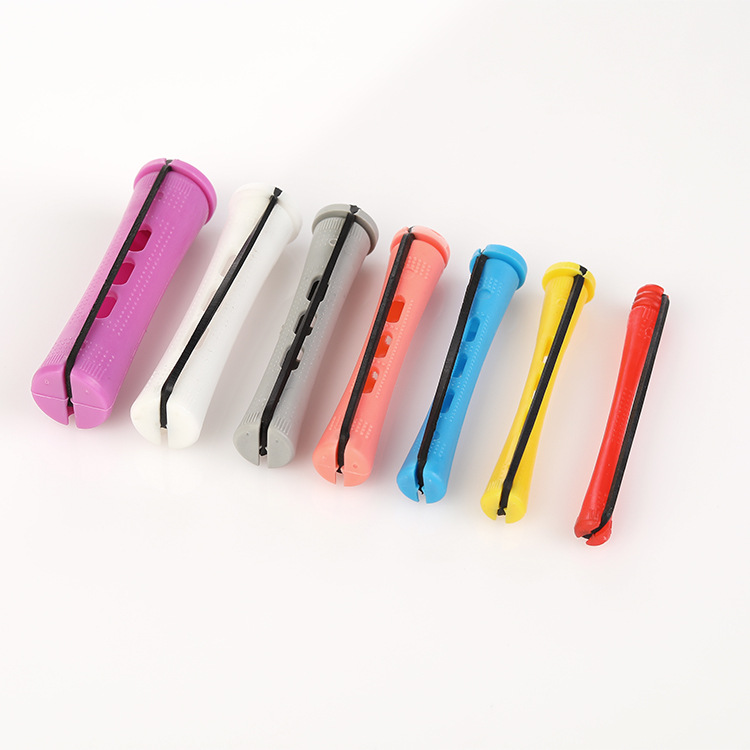 Cross-border supply perm bar short plastic hair curler with lid hair salon utensils supplies hair curler factory direct supply