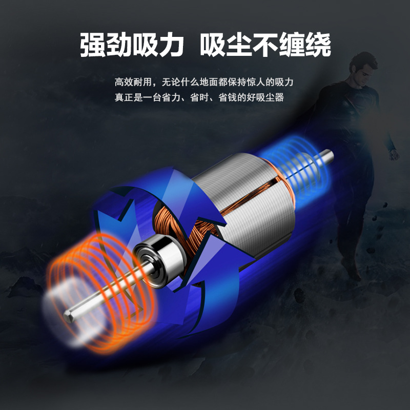 Three-In-One Handheld Household Vacuum Cleaner Factory Direct Sales Cross-Border High-Power Handheld Push Rod Dual-Purpose Vacuum Cleaner