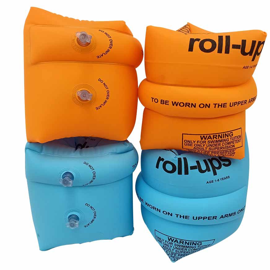 Factory Spot Kidsren's Inflatable Swimming Sleeves Pvc Linen Pattern Inflatable Swimming Ring Arm Ring Adult Double Air Bag