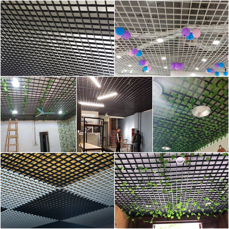 Aluminum Grille Ceiling Material Self-loading Plastic Aluminum Alloy Ceiling Iron Grille Grid Grid Grape Rack Grille Ceiling