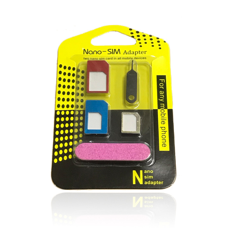 Оптовая поставка, 5-в-1, металлический держатель для Nano SIM