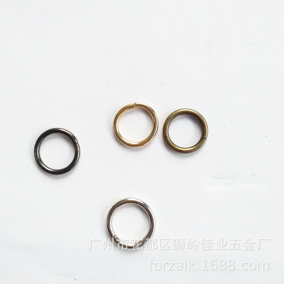 Iron ring luggage hardware accessories women's bag handbag clothing thread buckle closed round ring iron coil manufacturers in stock