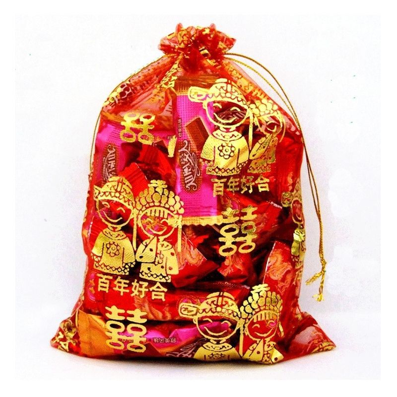 Wedding supplies gilding candy mesh bundle mouth gift packaging bag manufacturers wholesale new creative yarn bag
