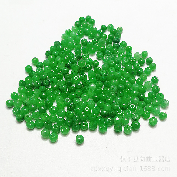 Dry green jade 4mm round beads loose beads wholesale dry green iron Longsheng DIY jewelry accessories bracelet necklace accessories
