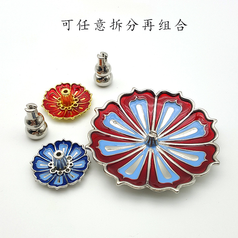 Alloy lotus incense holder Lotus porous line incense burner incense holder tea ceremony point incense plate incense holder gourd incense holder