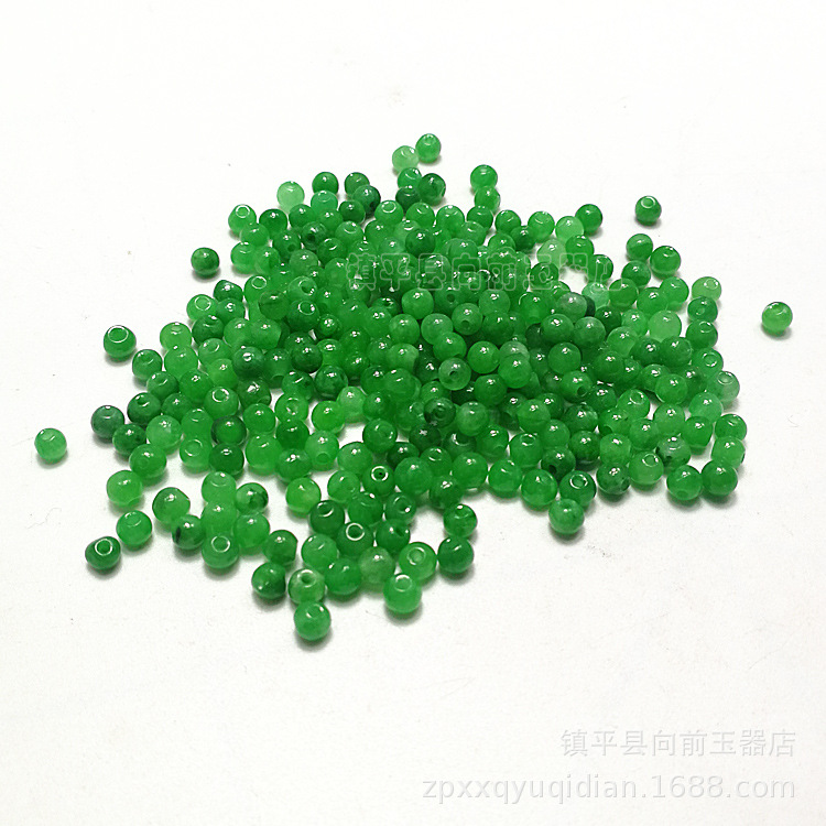 Dry green jade 4mm round beads loose beads wholesale dry green iron Longsheng DIY jewelry accessories bracelet necklace accessories