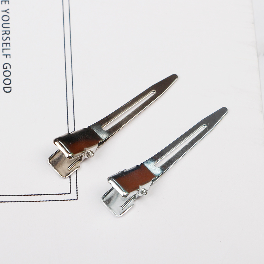 Factory Direct supply 4.5CM 3.5CM 6CM nickel color seamless clip DIY jewelry accessories single fork tip clip