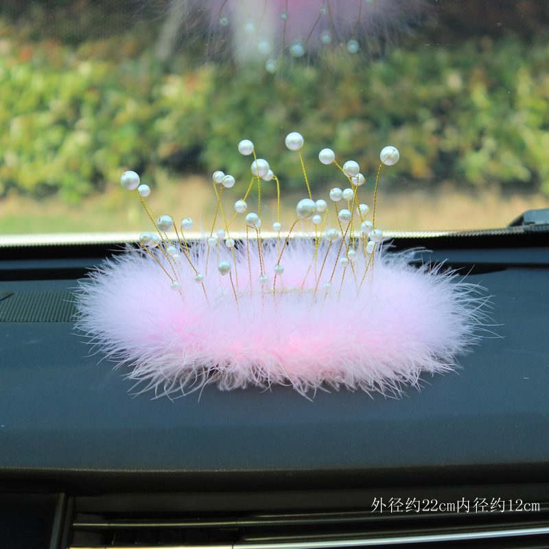 Shake the sound Net red car jewelry car diamond feather pad silicone pad car Pearl Tea Flower pad manufacturers a generation of hair