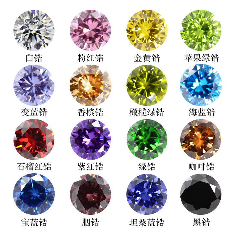 Hua Gang gem 5A small round white color synthetic cubic zirconia Wuzhou zircon bare stone artificial CZ Diamond