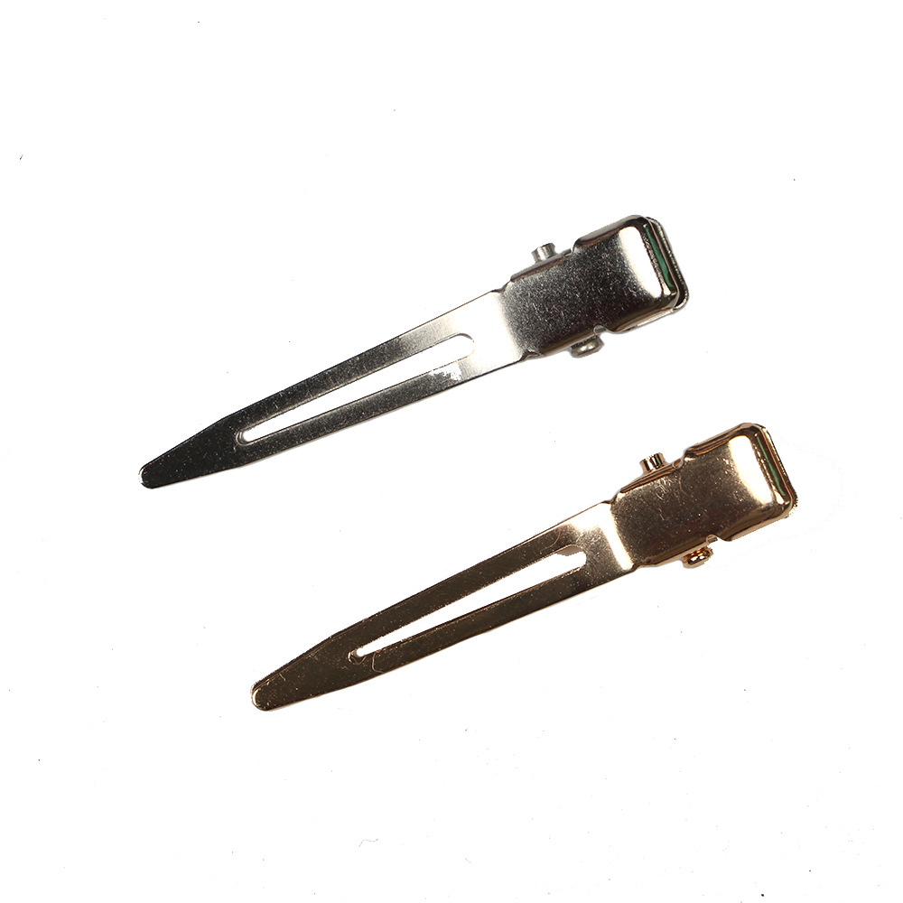 Factory Direct supply 4.5CM 3.5CM 6CM nickel color seamless clip DIY jewelry accessories single fork tip clip