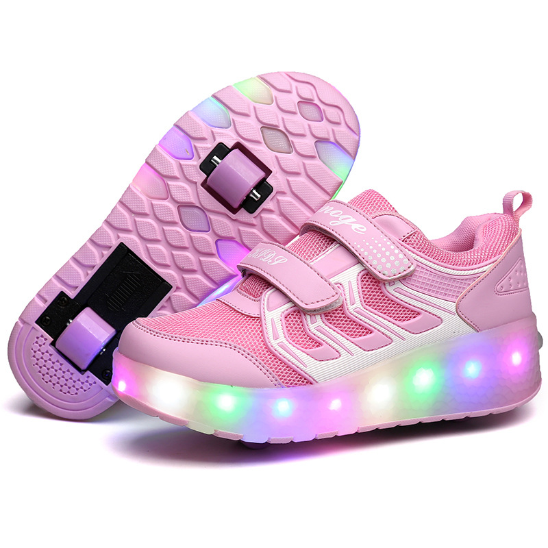 Children's heloo shoes for students roller skates for girls explosive walking shoes double-wheel deformation boys skating roller skates cross-border exclusive