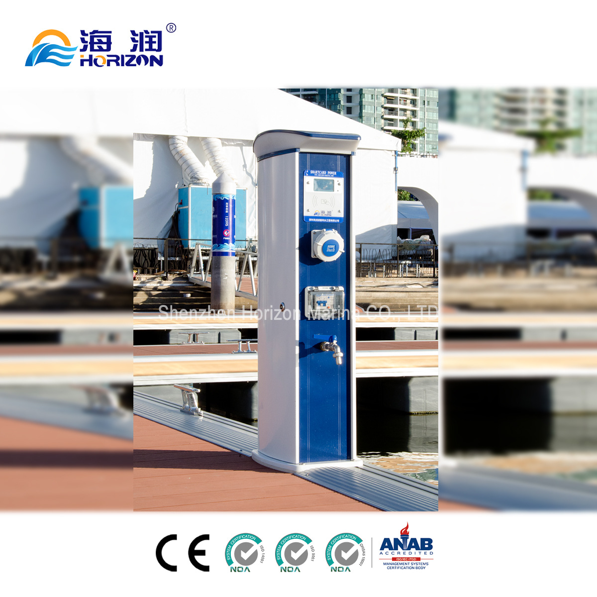 Floating Dock Accessories Service Box Water and Electricity Box Outdoor Water and Electricity Pile Water Supply and Power Supply Yacht Dock Sailboat Dock