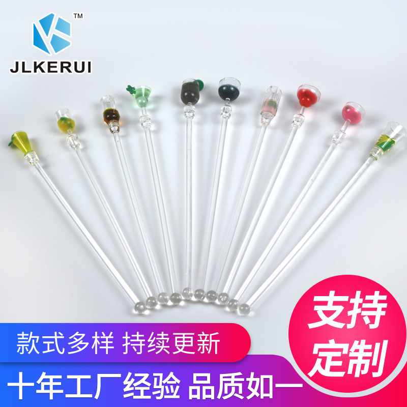 Acrylic Creative Mixing Stick Wine Glass Stirring Spoon Coffee Mixing Stick Plastic Mixing Stick Spoon Wine Glass Spoon