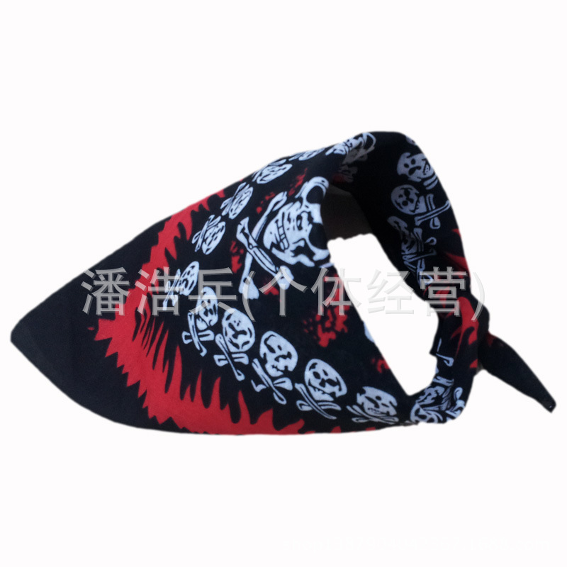 Factory direct pirate hiphop tide cotton square scarf sports hip-hop scarf skull ghost head flame 30 optional