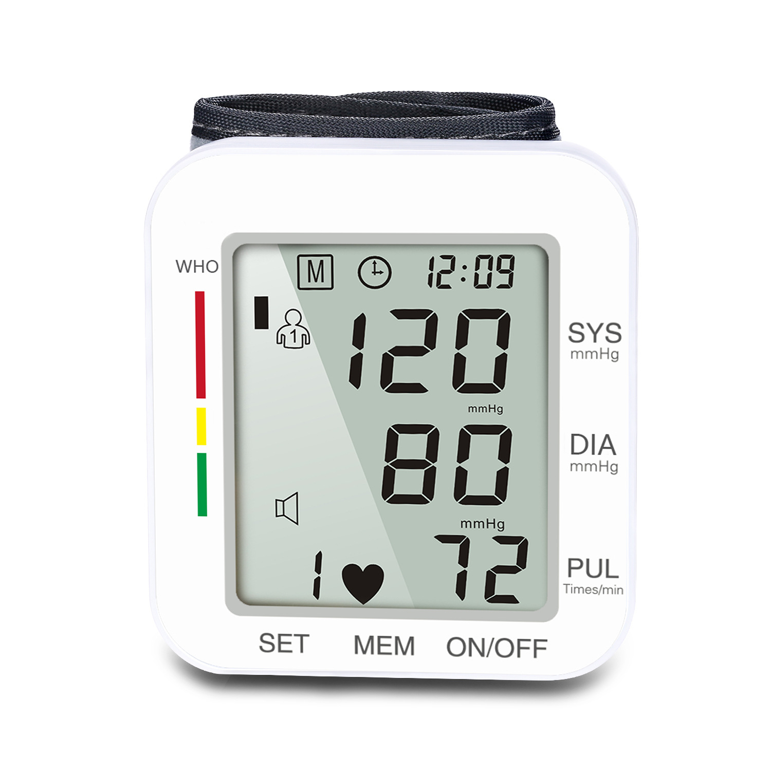 Automatic intelligent wrist electronic sphygmomanometer no voice home blood pressure meter blood pressure meter foreign trade English spot