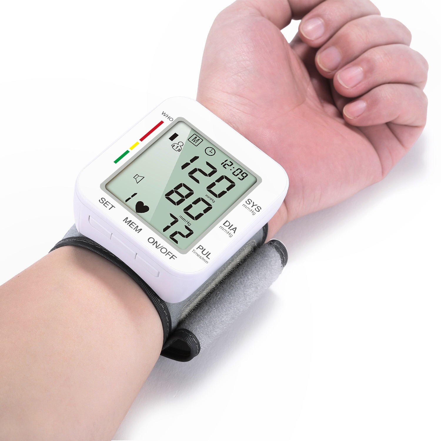 Automatic intelligent wrist electronic sphygmomanometer no voice home blood pressure meter blood pressure meter foreign trade English spot