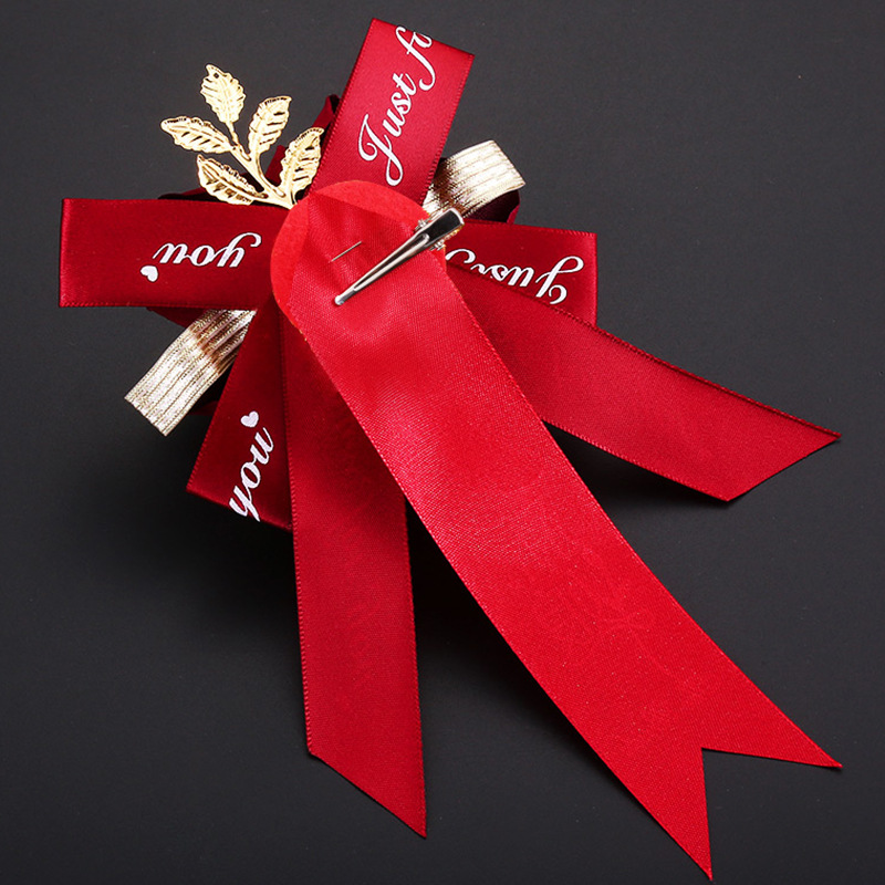 Corsage ribbon note wholesale wedding address full set of bride and groom address cloth New Creative red Chinese style