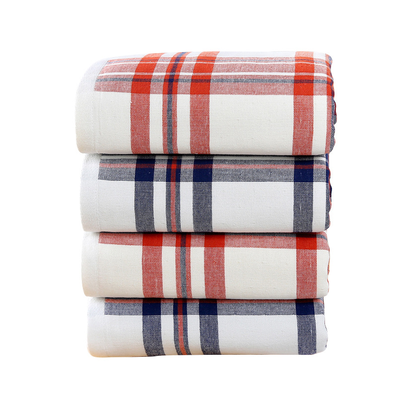 Factory wholesale Japanese plaid fabric cotton bath towel household adult bath soft absorbent large bath towel daily necessities