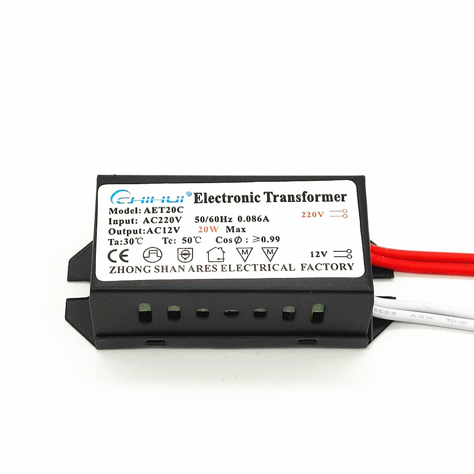 G4 Halogen Lamp Bead Electronic Transformer 12V20W Quartz Spotlight Cup Led220V to 12V Power Supply Energy-Saving Single-Phase